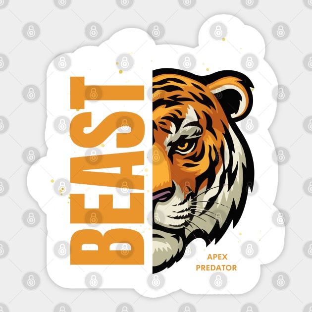 Tiger Beast Sticker by Proway Design